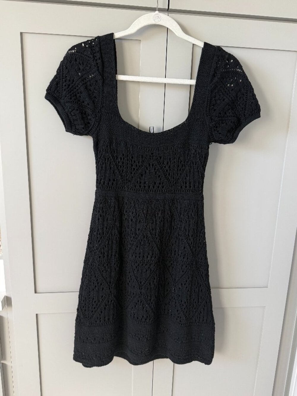 Zara black crochet dress in size small